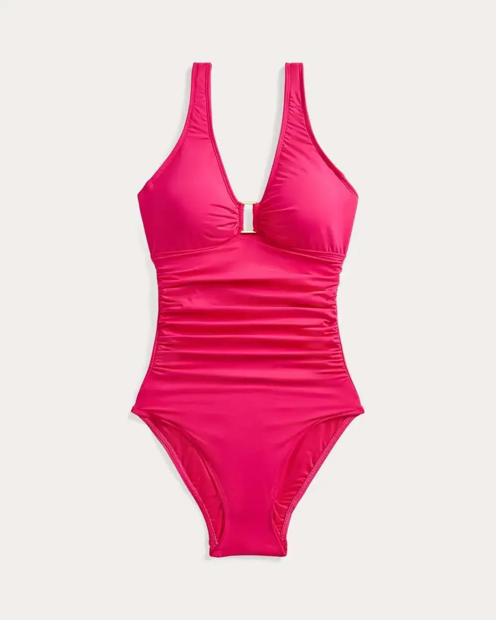 Lauren Ralph Lauren Womens 8 Shirred Ring-Front One-Piece Swimsuit NWT $145
